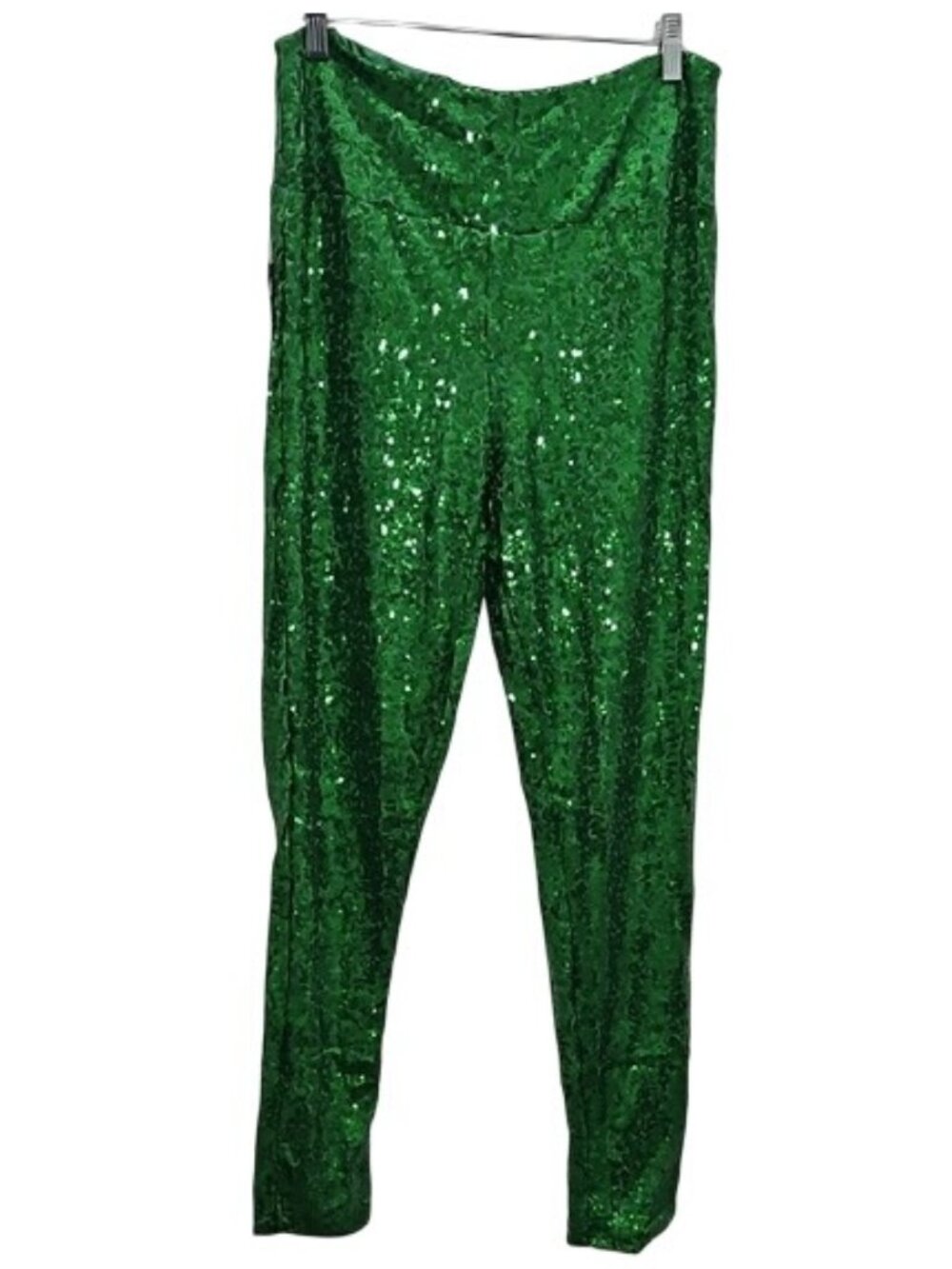 Tipsy Elves Emerald Green High Waisted Sequin Leggings Large New Women's